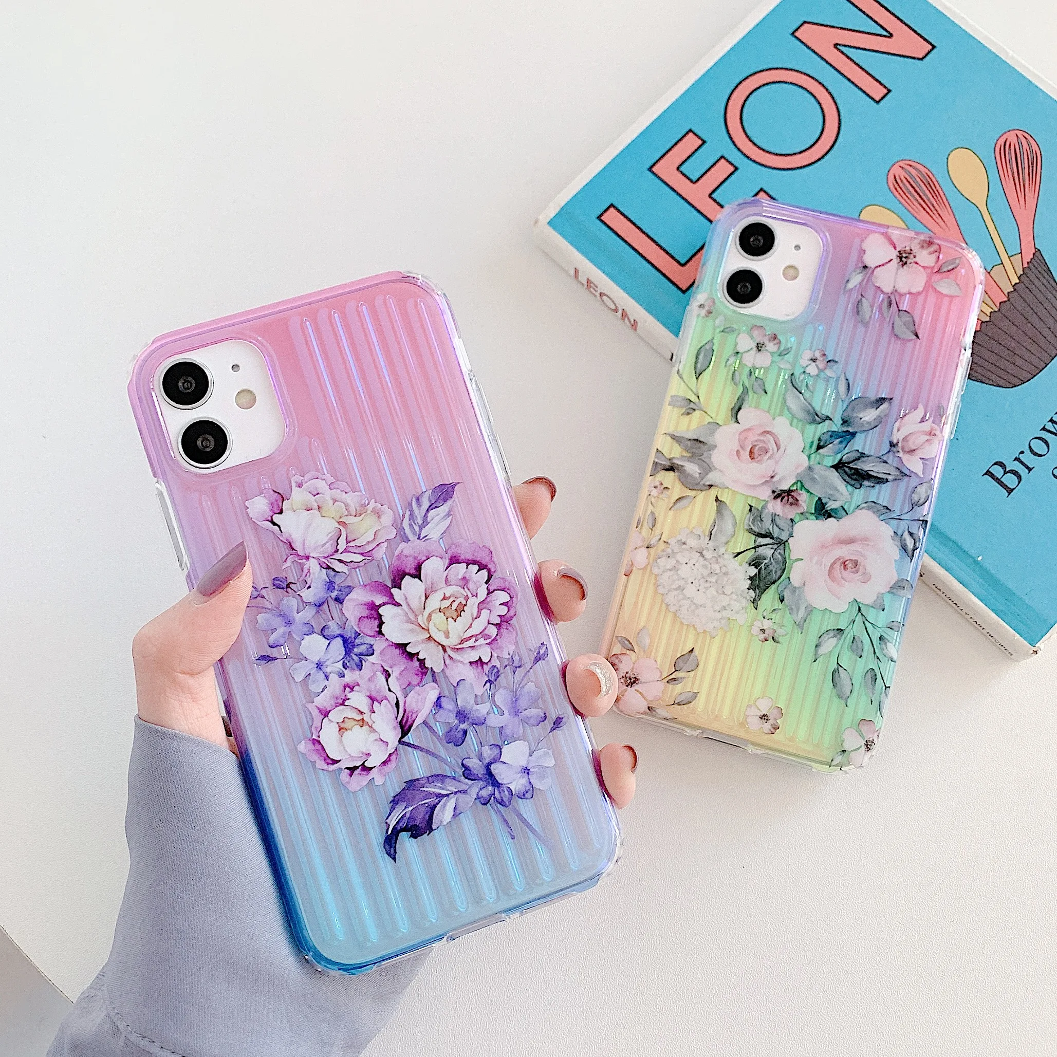 Блестящий чехол с градиентными цветами для телефона iPhone 7 8 Plus 10 11 Pro Max X XR Xs SE 2020