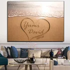 Персонализированные пляжные названия и Юбилей холст для картины на индивидуальный заказ для дома Декор в гостиную Wall Art Куадрос свадебный подарок
