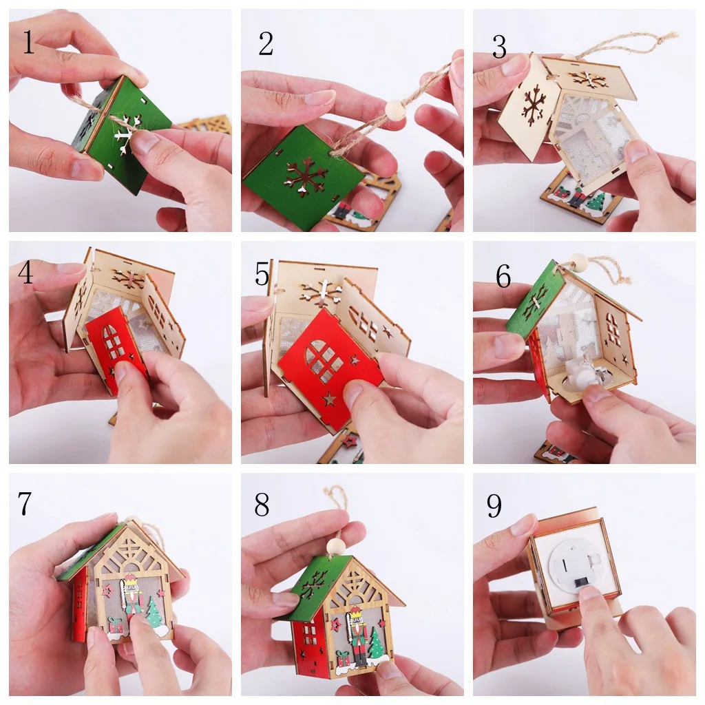 Рождественские вечерние украшения для дома светодиодный светильник деревянный