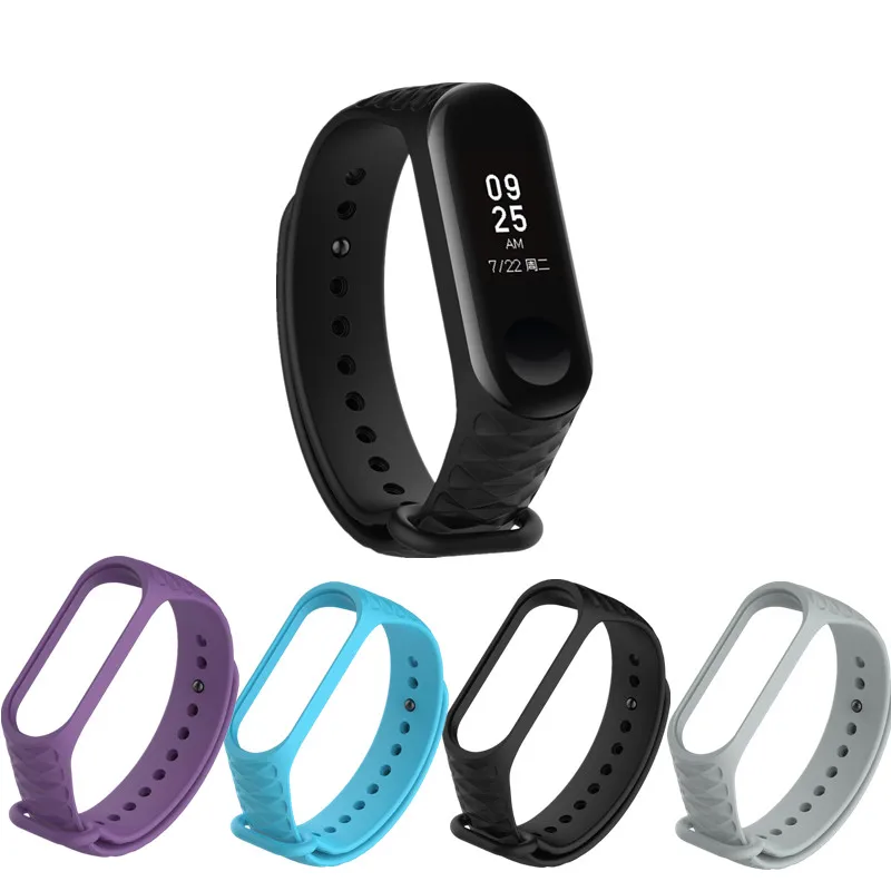 1 шт. Сменные резиновые силиконовые часы ремешок для часов Xiaomi Mi Band 3