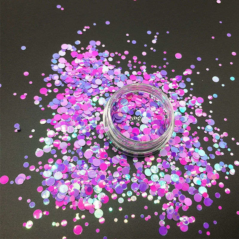 

100g 200g 500g Holo Laser Chunky Glitter Heart Round Dot Star Animals Butterfly Shaped Shining Sequins For Nails Art Decorations