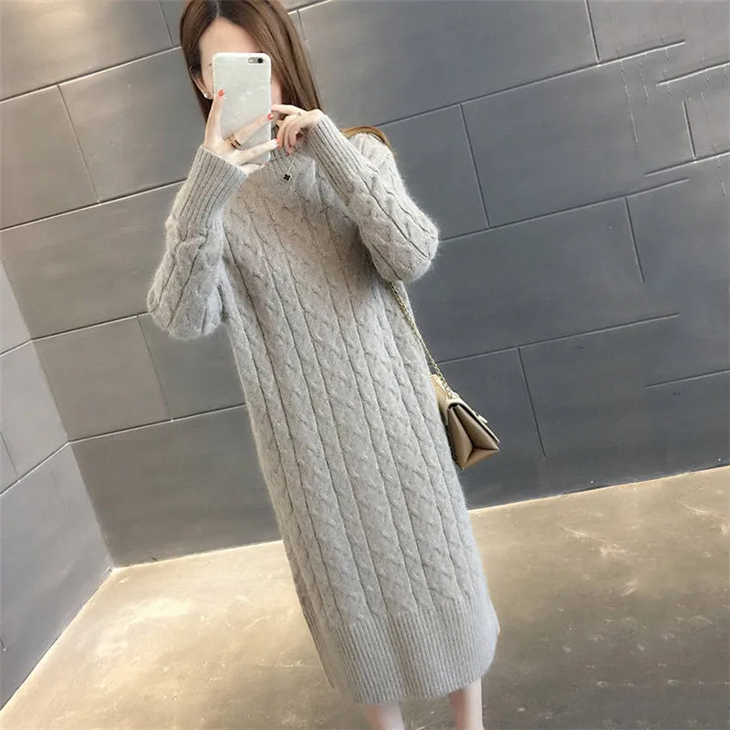 Осень-зима 2019 Женская водолазка свободный свитер с длинным рукавом пуловеры