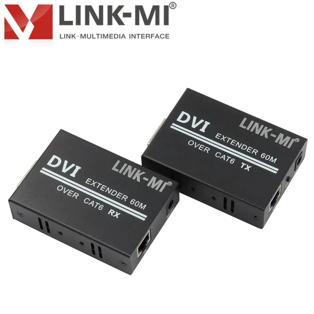 Фото LINK-MI DVI на глубину до 60 м удлинитель передатчик и приемник over single UTP LAN CAT6 хомут для кабеля HDMI сигнал 1080P DVI-CAT №5