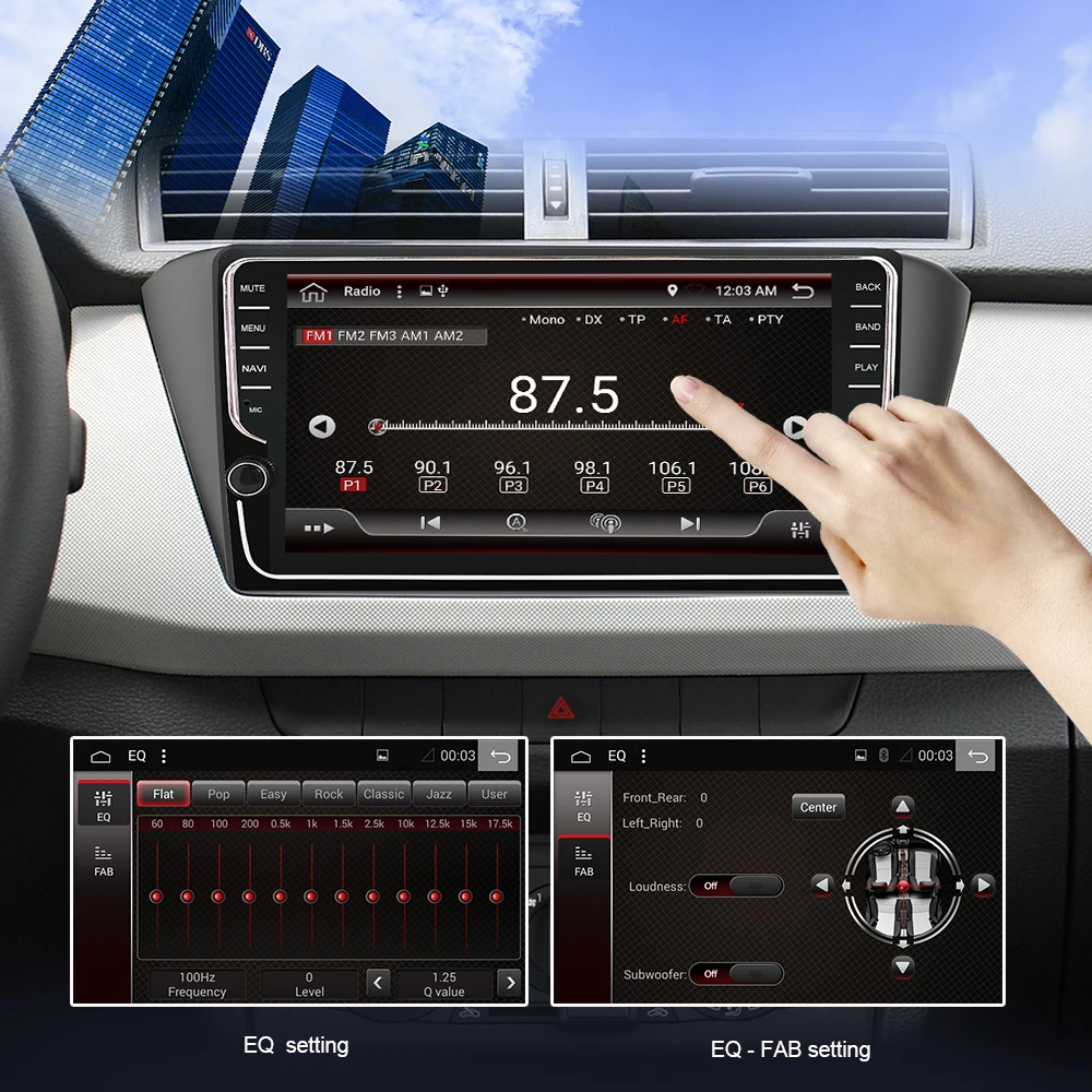 Автомагнитола Eunavi 2 din Android 9 GPS для Skoda Fabia 2015 стерео головное устройство 2din IPS RDS