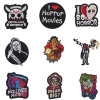 e2134 cartoon sticker iron on horror movie character patches embroidery patch for clothing accessories badge