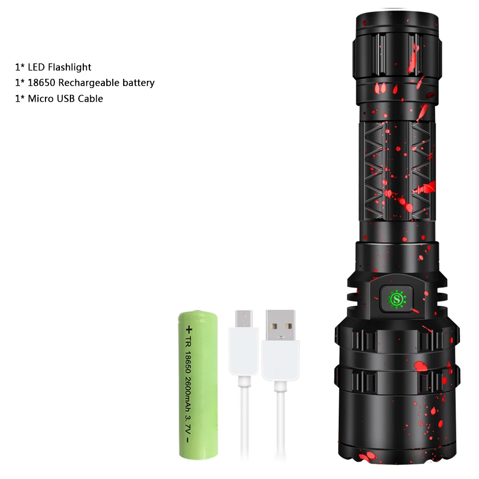 Package F Cree xhp50.2 светодиодный фонарик зарядка через usb стрейч ударопрочный мощный 18650 или 26650 перезаряжаемый фонарь Z901103 - Испускаемый цвет: Package F