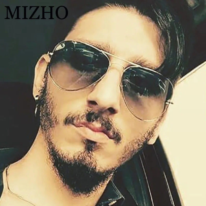 

MIZHO Unisex Stainless Steel Metal Glass Sunglasses Women Pilot Brand Design High Quality Glass Glasses Mirror Men Summer