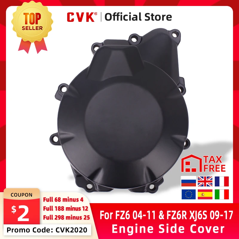 

CVK Engine Cover Motor Stator Cover CrankCase Side Cover Shell For Yamaha FZ6 2004 2005 2006 2007 2009 2010 2011 XJ6S 2009-2017