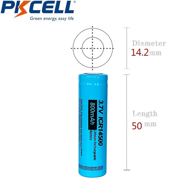 Аккумуляторные литий ионные батарейки PKCELL 14500 3 7 в AA ICR14500 15 шт.|Перезаряжаемые