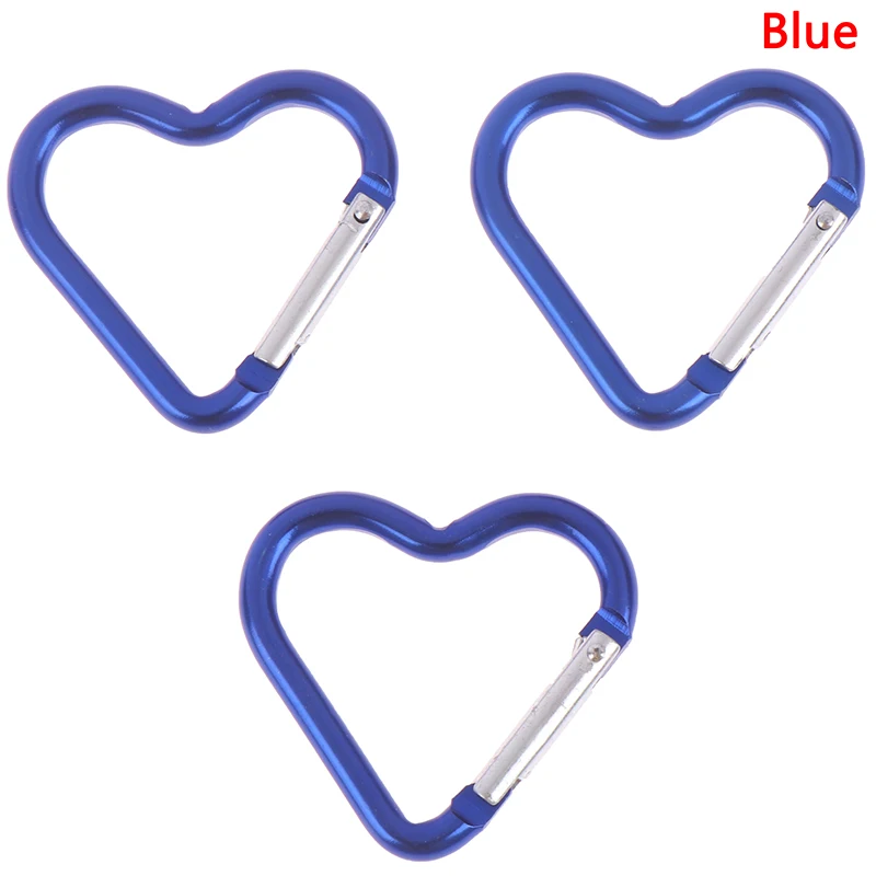 3 шт. алюминиевый сплав в форме сердца для кемпинга карабин пружинный зажим крюк