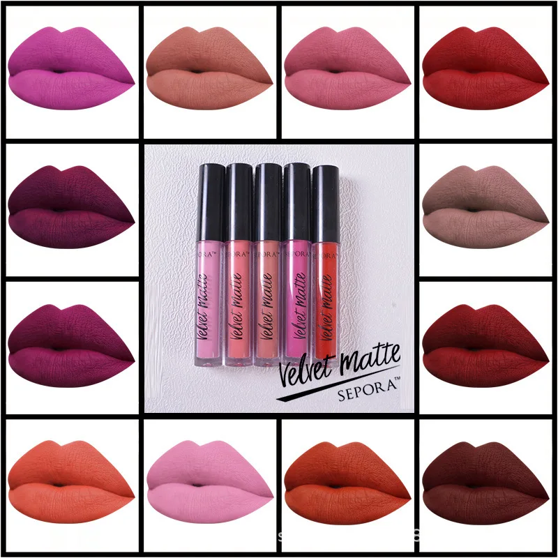 

Charming Matte Lip Glaze Waterproof Sweatproof Non-sticky High Color Rendering Labiales Makeup 12 Colors Available Maquillaje