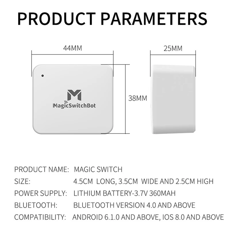 

Bluetooth 5.0 Smart Switch Button Pusher Wireless App Timer Control Garage Wall