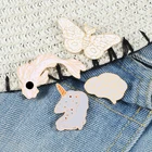 Эмалированные булавки в виде бабочки, золотой рыбки, единорога, мозга, белое кои Брошь для женщин и мужчин значок на куртке-шпилька на лацкан, Мультяшные украшения, благословение подарков