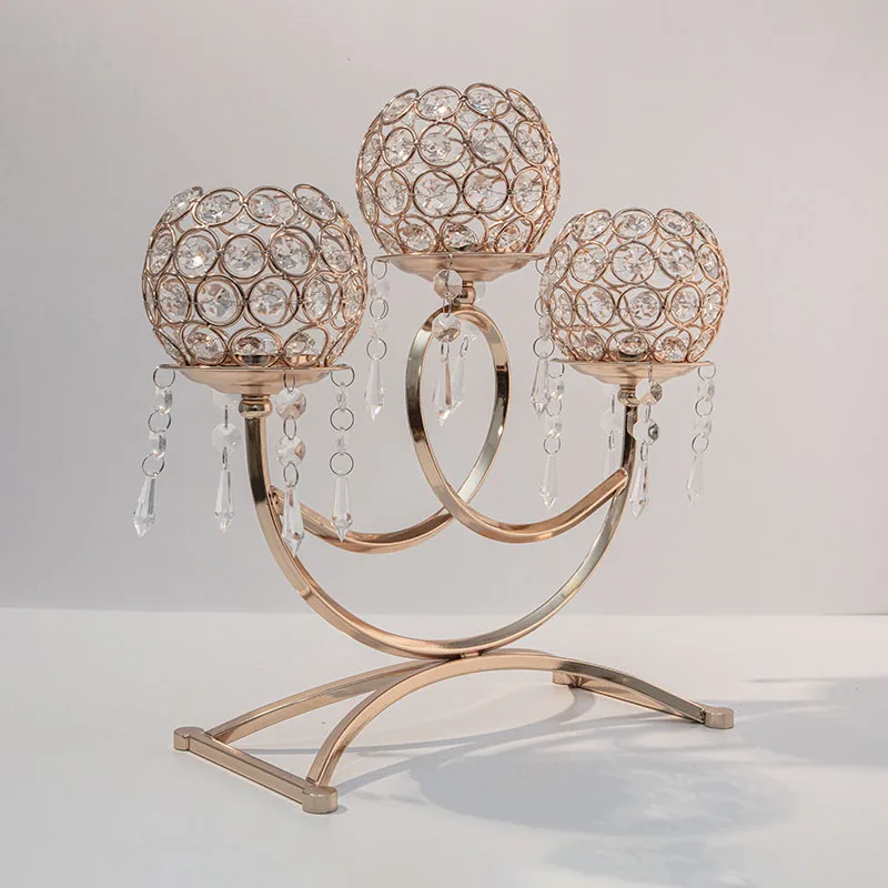 

European-style Creative Crystal Candle Holder, Candlelight Dinner Wedding Decor Props Home Decoration Handicrafts Candlestick
