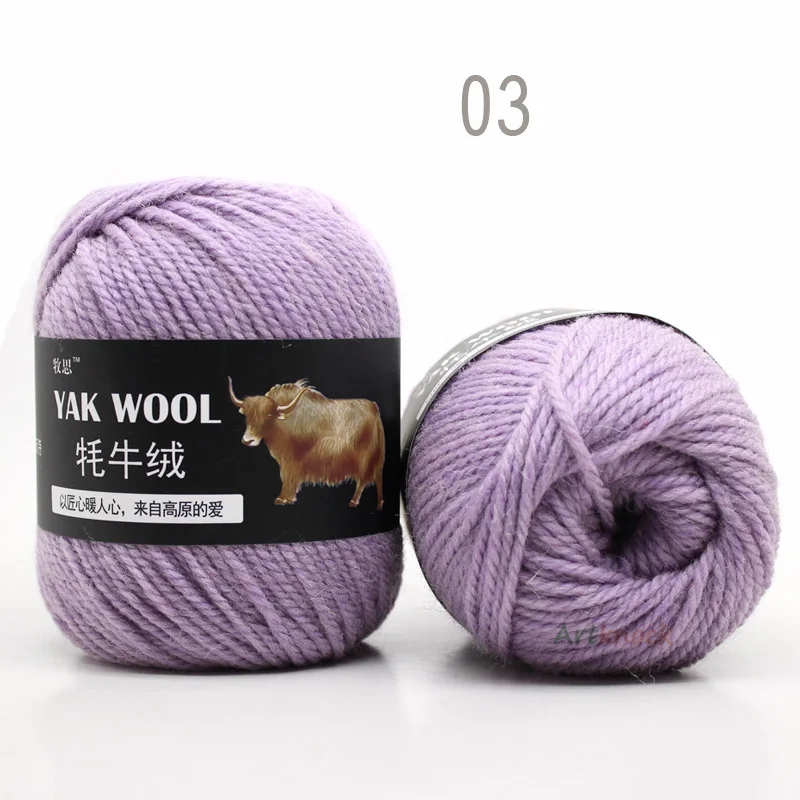 03 4pcs 4 шт. х 100 г ручная пряжа яка шерстяная пряжа вязальная игла 4,5 мм 3 слойная тонкая шерстяная окрашенная - Цвет: 03 4pcs