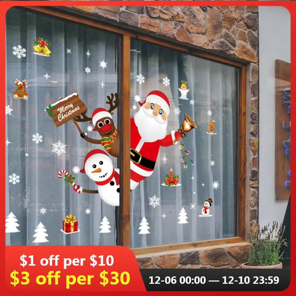 

Christmas Wall Window Stickers Marry Christmas Decoration For Home 2022 Christmas Ornaments Xmas Navidad Gift New Year 2022