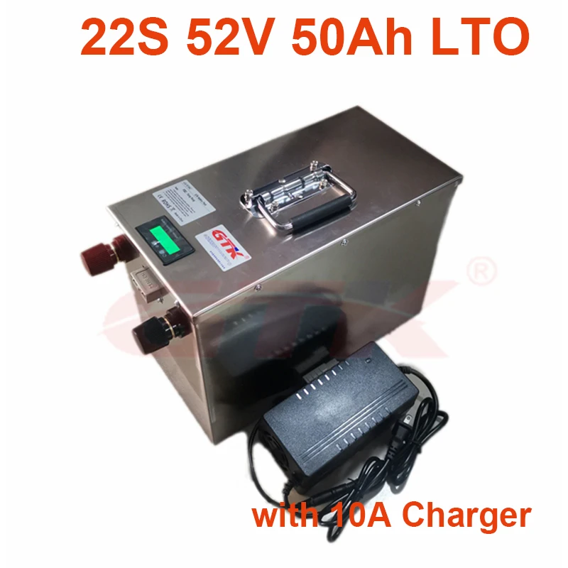 

new arrival 25000 cycles 22s 52v 50ah LTO with LCD display for 48v ebike scooter golf cart escooter battery+10A Charger