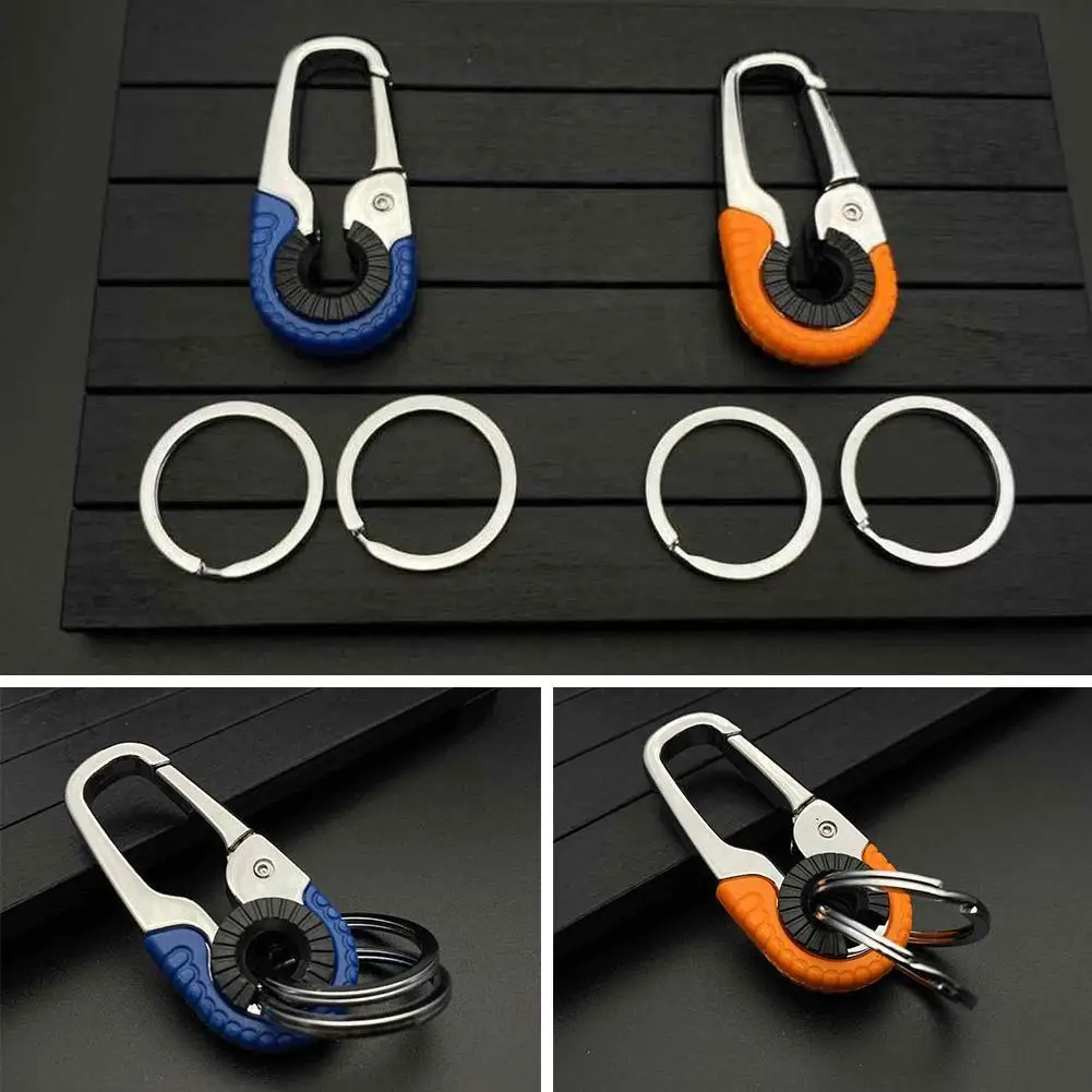 

Orange/blue Durable Metal Keychain Haken Metall Schnalle Outdoor Karabiner Klettern Werkzeuge Doppel Ring Auto Keychain Neue