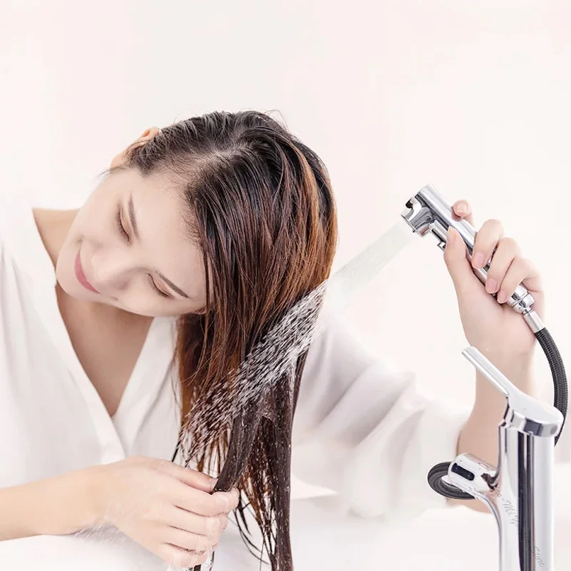 In stock Xiaomi Bathroom Basin Sink Faucet w/ Pull Out Rinser Sprayer Gargle Brushing Cold &amp Hot Bathtub 2 Mode Mixer Tap | Электроника