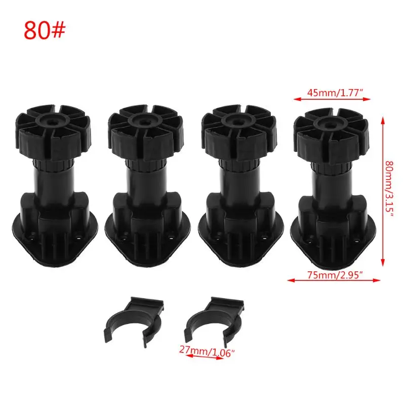 

4pcs Hot Adjustable Height Cupboard Foot Cabinet Leg For Kitchen Bathroom