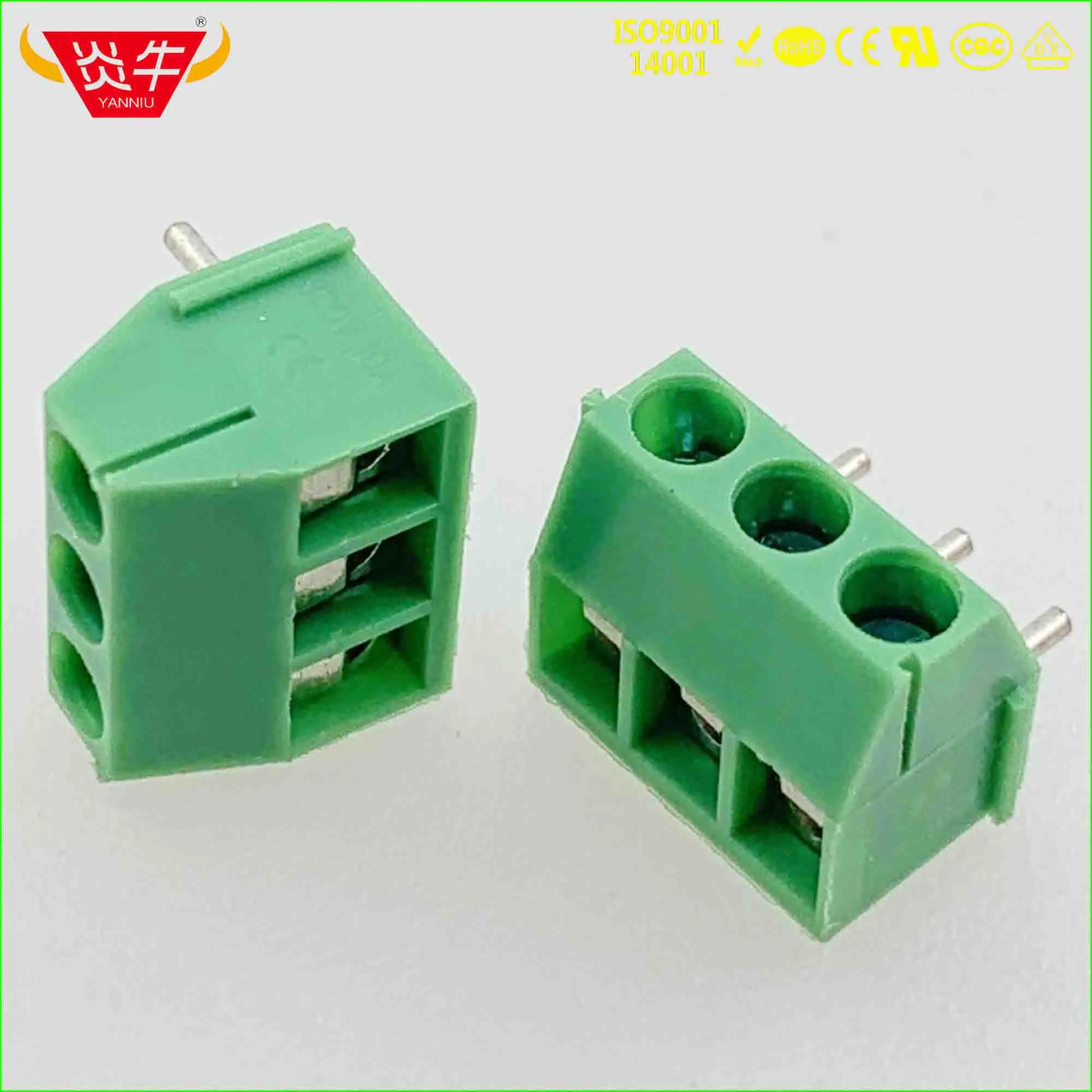 350R-3.5-3P KF350R 3,5 2P 3P PCB универсальные Винтовые клеммные блоки DG350R 3,5 мм 2P 3P Можно прошить Феникс контакт DEGSON KEFA YANNIU - Цвет: 350R-3.5-3P