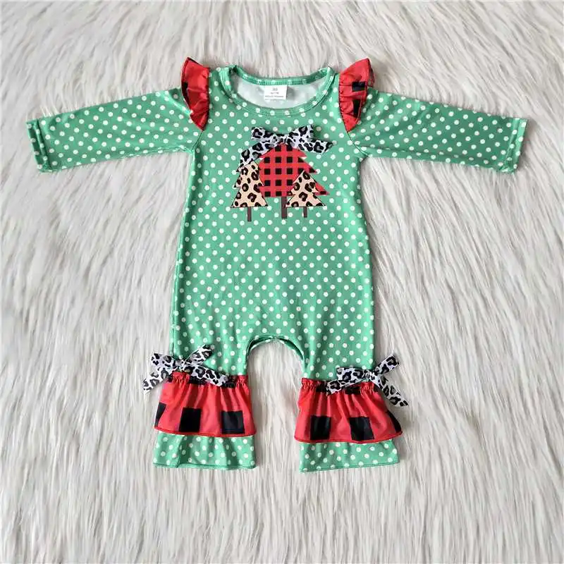 

Newborn Jumpsuit Autumn Tree Embroidery Baby Girls Long Sleeves Rompers Baby Clothes For Outfits Infant Costume Wear Christmas