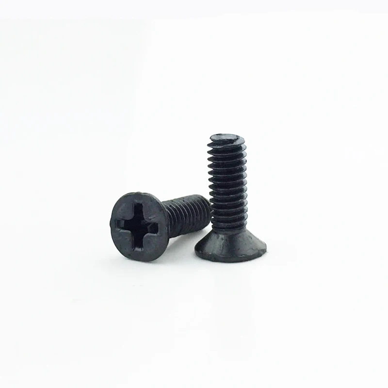 

500 pcs one lot Flat head screws carbon steel screws M2 M2.5 M3 M3*4 M3*5 M3*6 screws black Nickel plated KM screws