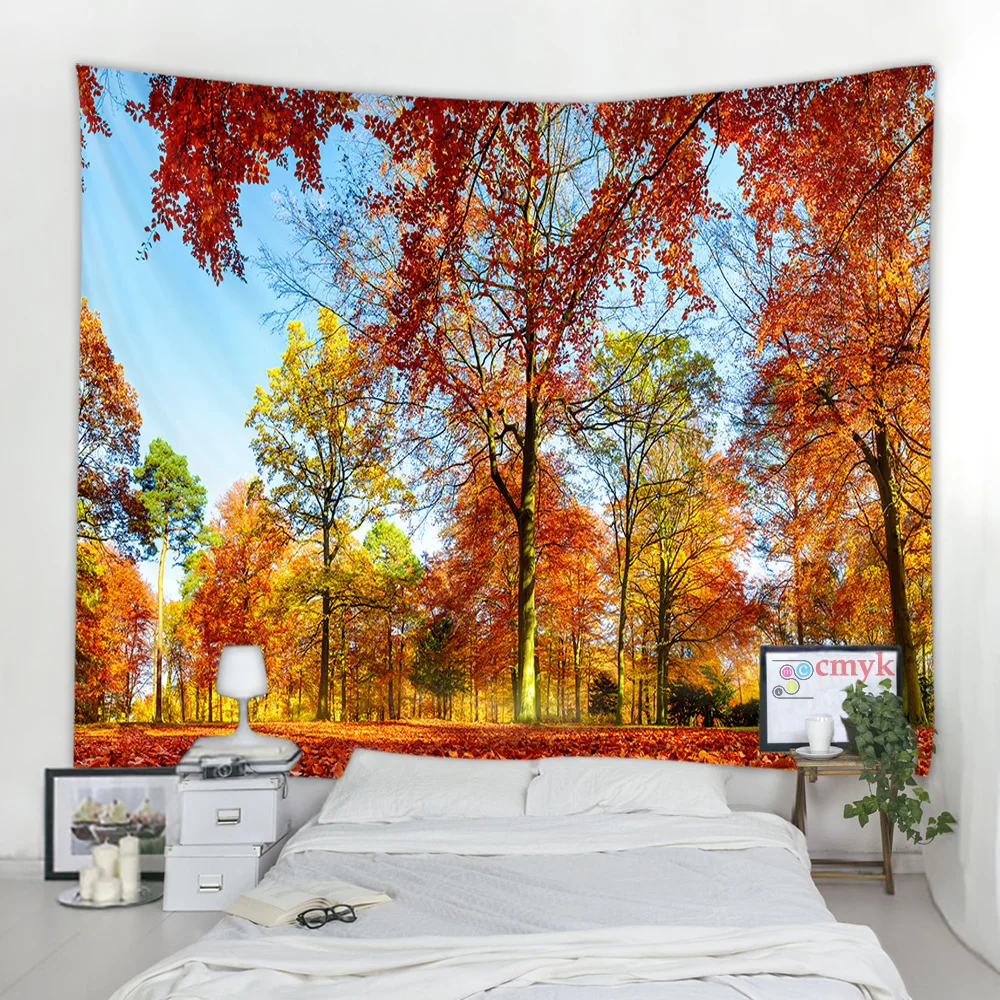 

Maple Trees in Autumn Tapestries Art Wall Carpet Home Decor Boho Hippie Tapestry Home Decoration