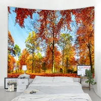 maple trees in autumn tapestries art wall carpet home decor boho hippie tapestry home decoration