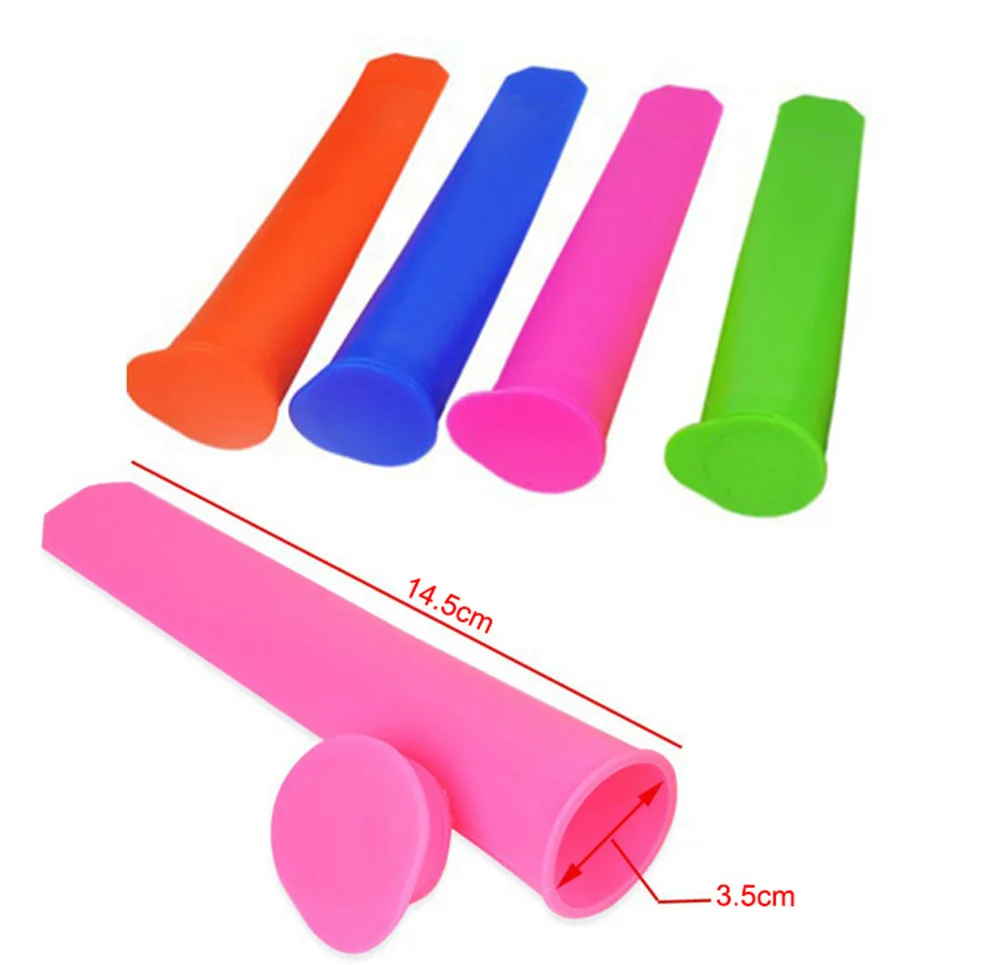 

4pcs Silicone Popsicle Molds With Lids Frozen Tool For DIY Colorful