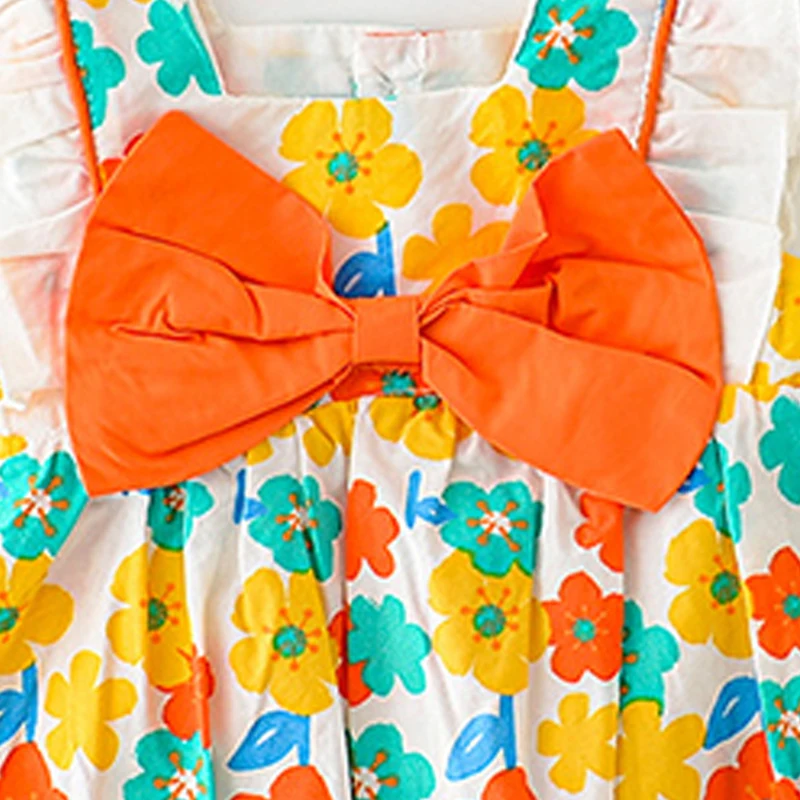 

Menoea Baby Girls Toddler Floral Rompers 2021 Floral Flower Newborn Bowknot Jumpsuits Infant Ruffles Clothes With Hats 0-2Y