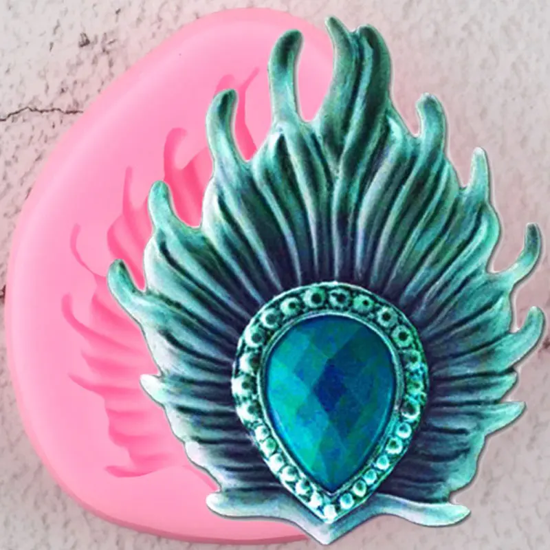 Силиконовая форма с павлиньими перьями сделай сам украшения для кексов