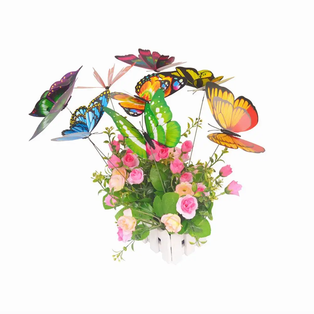 10 шт./лот искусственные украшения для сада в виде бабочек искусственный декор