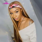 Али Коко хайлайтер Цвет 27 прямые лента для волос манекен для шарфа парика бесклеевой парик из человеческих волос для чернокожих Для женщин доступная парик с головной повязкой