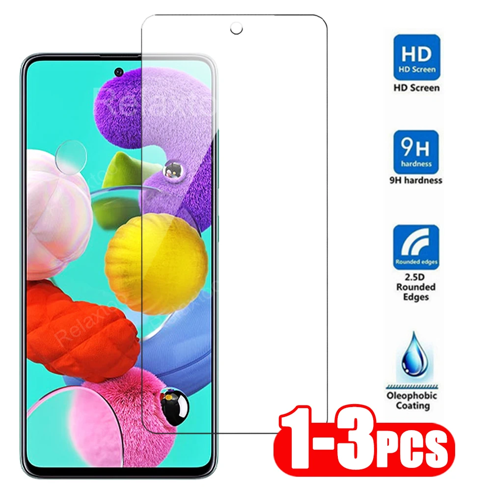 

3pcs Tempered Glass For Samsung Galaxy A51 Protective Glass Screen Protector on For Samsung Galaxy A31 A51 A71 glass film