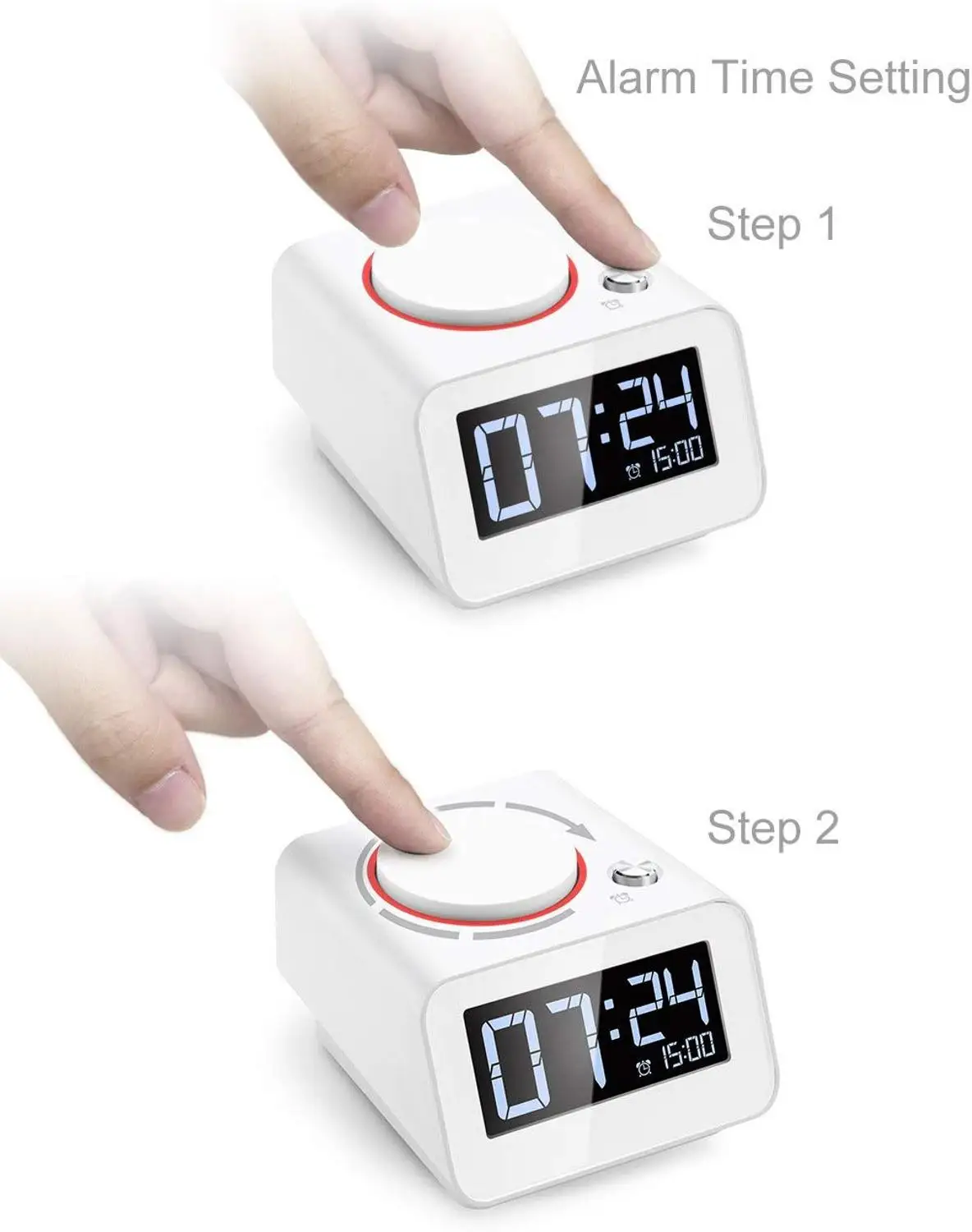 Настольные часы для спальни два порта USB зарядки будильник цифровые с