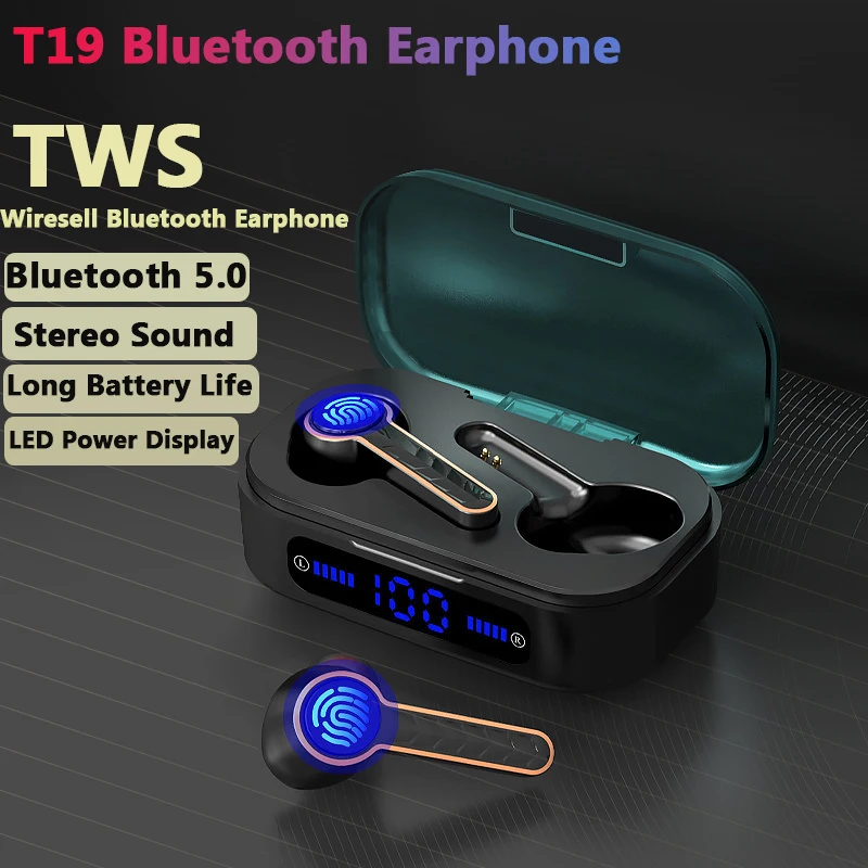 TWS наушники T19 с поддержкой Bluetooth 5 0 и микрофоном|Наушники гарнитуры| |
