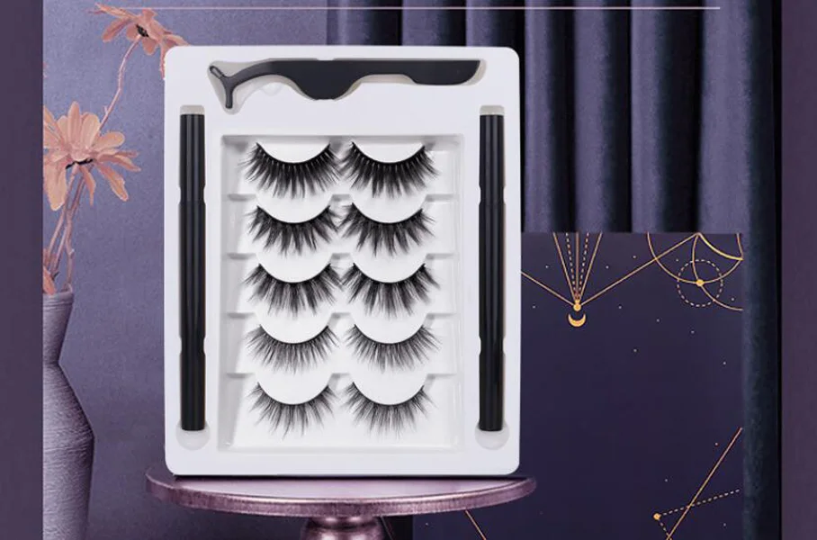 3D густые натуральные Поддельные Клей для ресниц-Бесплатная None Магнитный