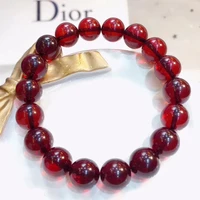 natural blood red amber bracelet women party 10 2mm amber stretch stretch round beads bracelet jewelry aaaaa