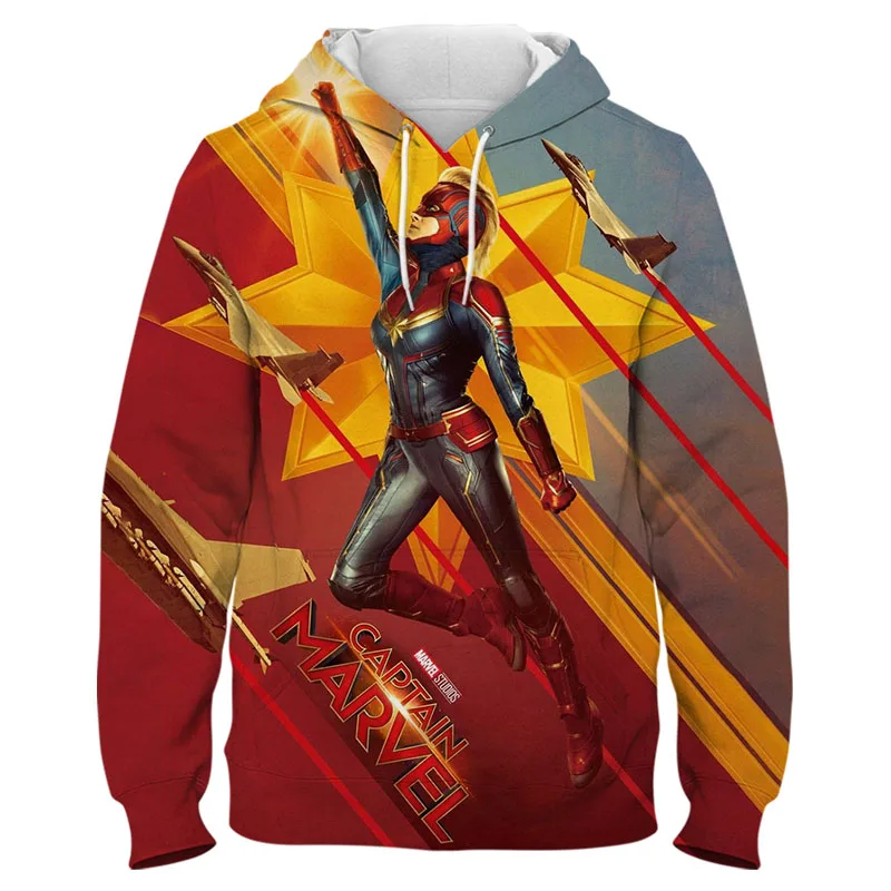 Новые толстовки с капюшоном Marvel Captain модные мужские и женские детские 3D принтом