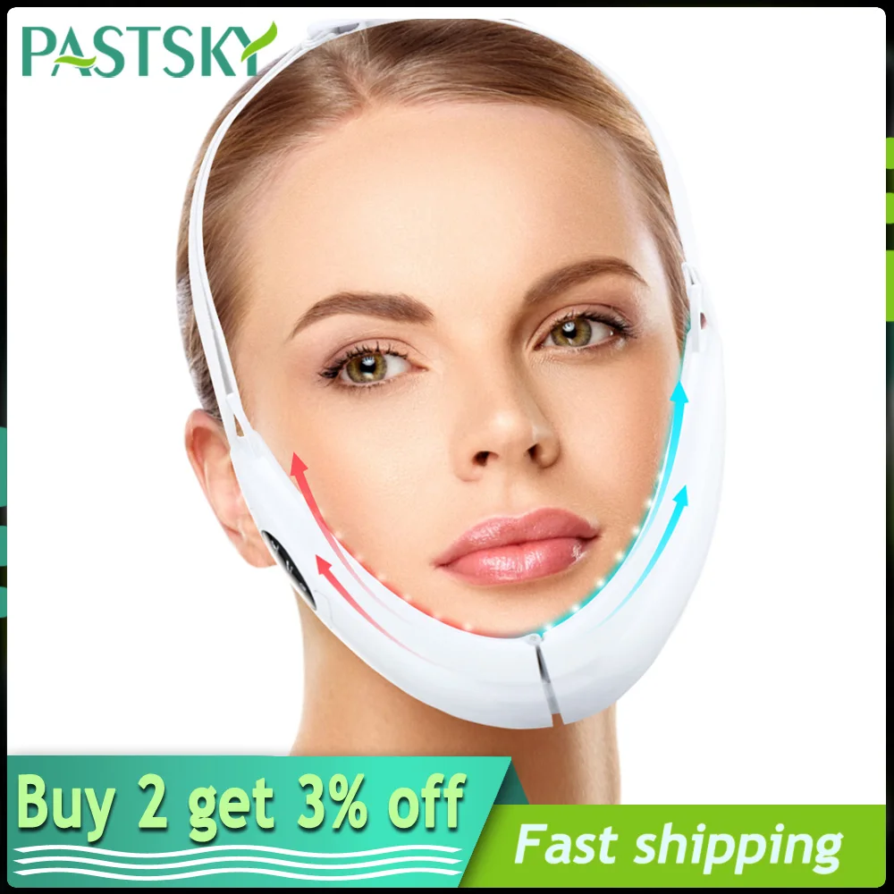 

Face V-Line Lifting Belt LED Photon Therapy Face Chin Slimming Vibration Massager Microcurrent Heating Facial Beauty Instrument