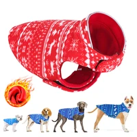 christmas pet dog clothes winter warm jackets printed polar fleece for small mid large dogs retriever christmas clothes