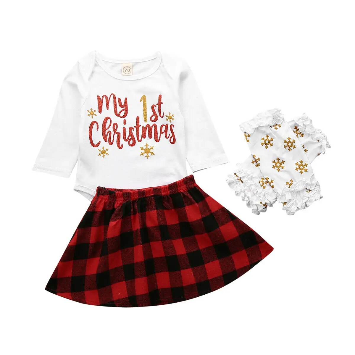 Рождественский комплект одежды для новорожденных девочек осень 2019 боди с