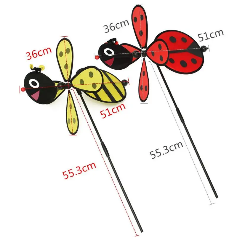 

M76D Bumble Bee / Ladybug Windmill Whirligig Wind Spinner Home Yard Garden Decor