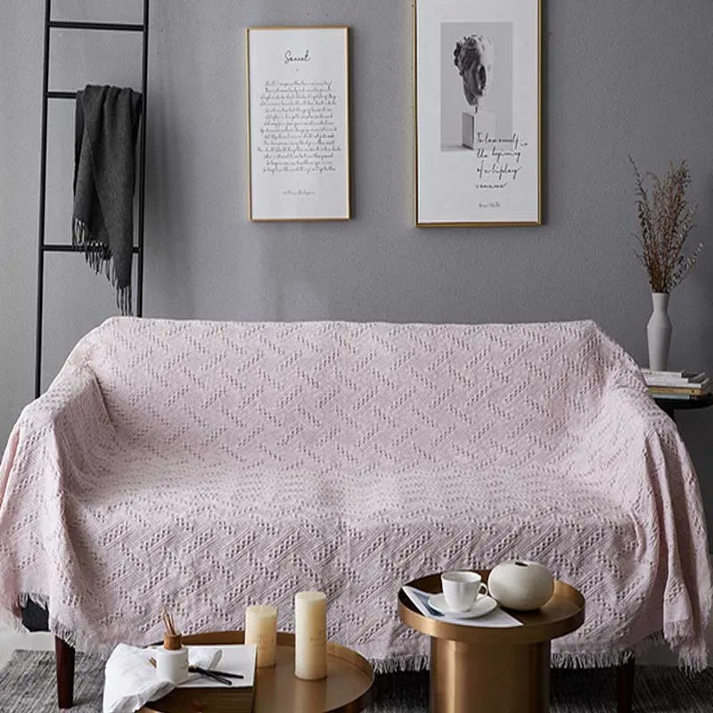 Пылезащитное полностью завернутое диванное полотенце с кисточками одеяла