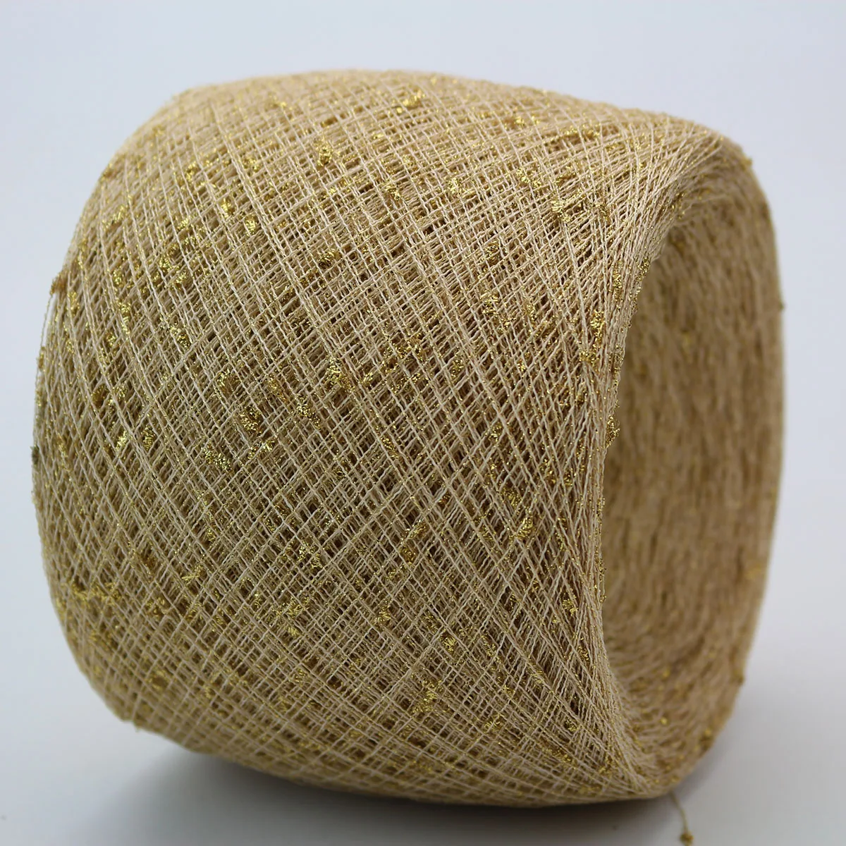 Очень красивая золотая хлопковая льняная тонкая нитка 250 г для вязания