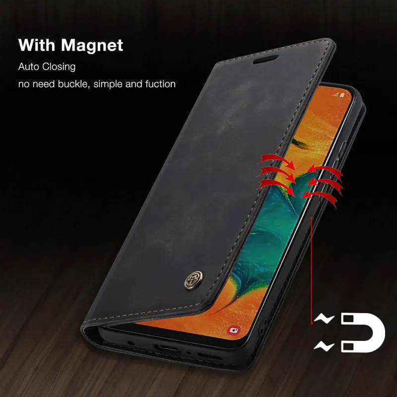 Магнитный Флип кейс для Samsung Galaxy A40 A 40 чехол кожаный бумажник держатель карт