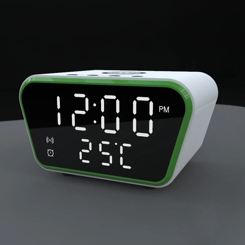 

New Wireless Charger LED Alarm Clock Phone Wireless Charger Qi Charging Pad Digital Thermometer For IPhone 11 Pro XSMax Samsung