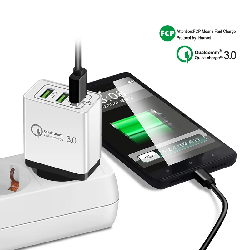 Rockspace Быстрая зарядка QC 3 0 Смарт Быстрое USB настенное зарядное устройство для Xiaomi
