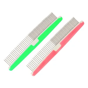 1 шт. расческа для собак длинная толстая щетка для удаления меха из нержавеющей стали собачьи кошачьи гребни для ухода за шерстью животных для лохматых собак Парикмахерская товары для домашних животных Q